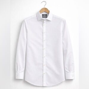 slim fit dress slacks Alexander in White Linen with Contrast Collar, Featuring Custom Roll-Up Cuff 18.5 34/35